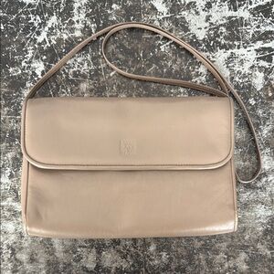 Anne Klein Taupe Leather Envelope Shoulder Bag 11x7"